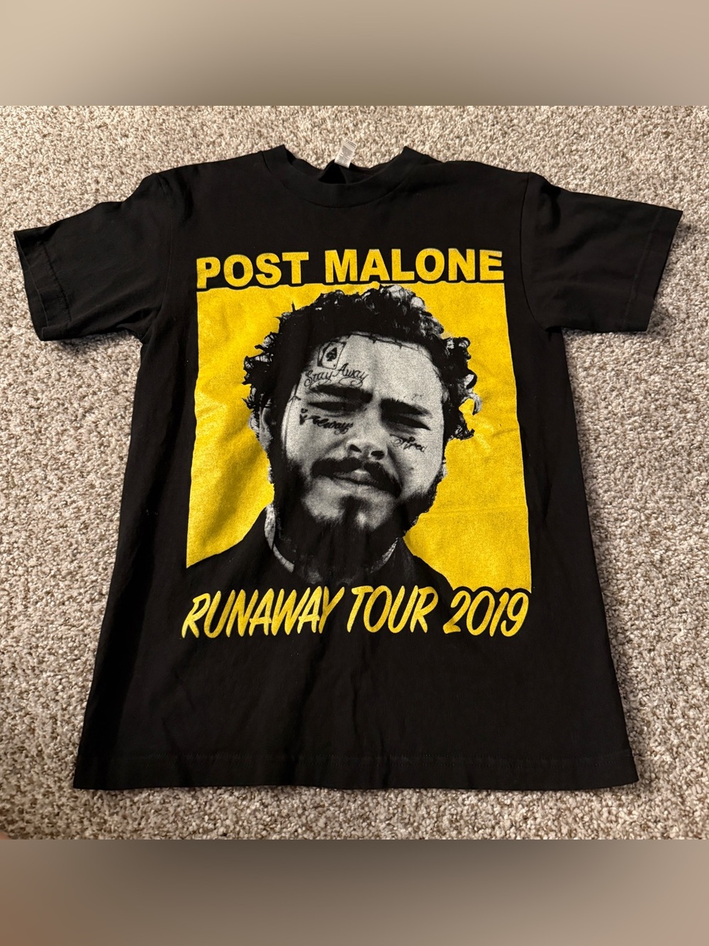 Post Malone 2019 Summer In The City Double Sided Tour T-Shirt Size Sm Black Tee